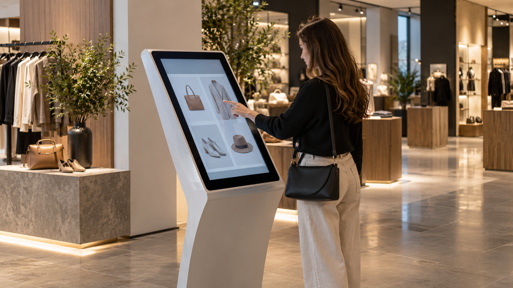 Pantalla touch para selección de productos
