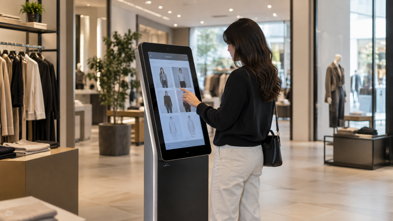 Kiosco interactivo en tienda moderna