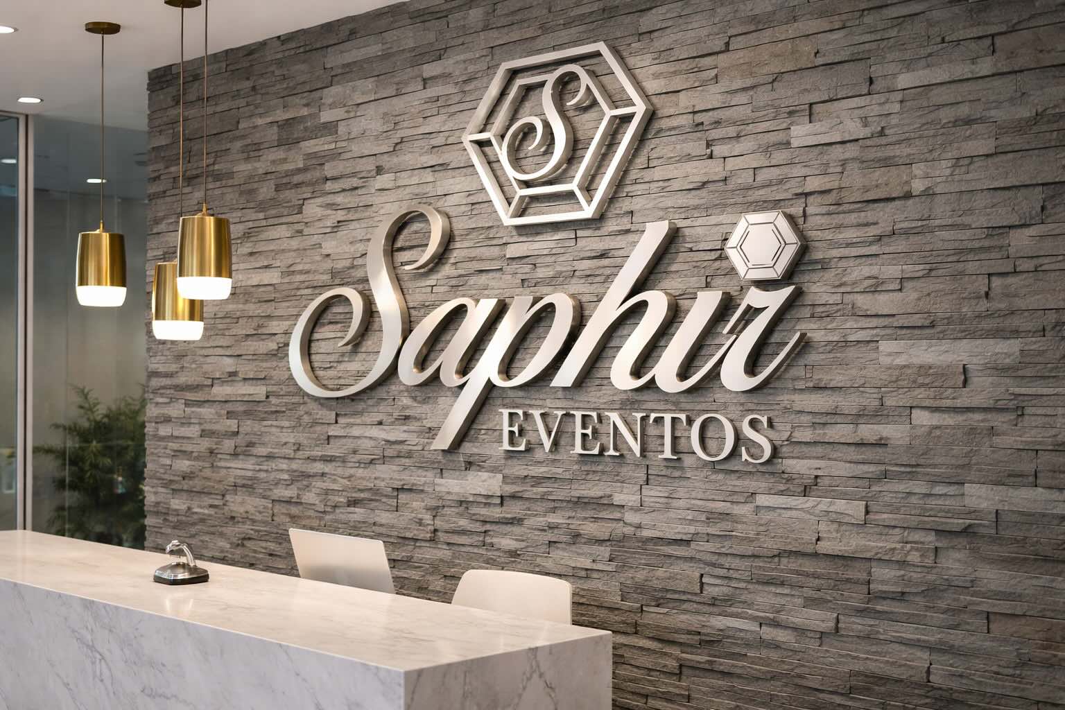 Muro corporativo para recepción